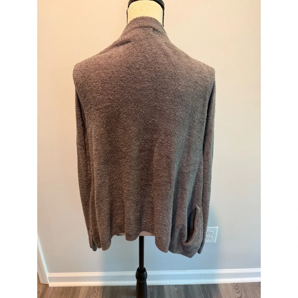 Barefoot Dreams Bamboo Chic Lite Cardigan Gray Open Front Wrap Sweater Medium